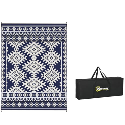 Outsunny Reversible Outdoor Rug 9x12