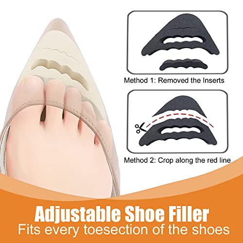 16 Pairs Shoe Filler Heel Pads for Womens Shoes - Shoe Filler for Too Big Shoes Women with Toe Inserts, Toe Inserts for Too Big Fit2
