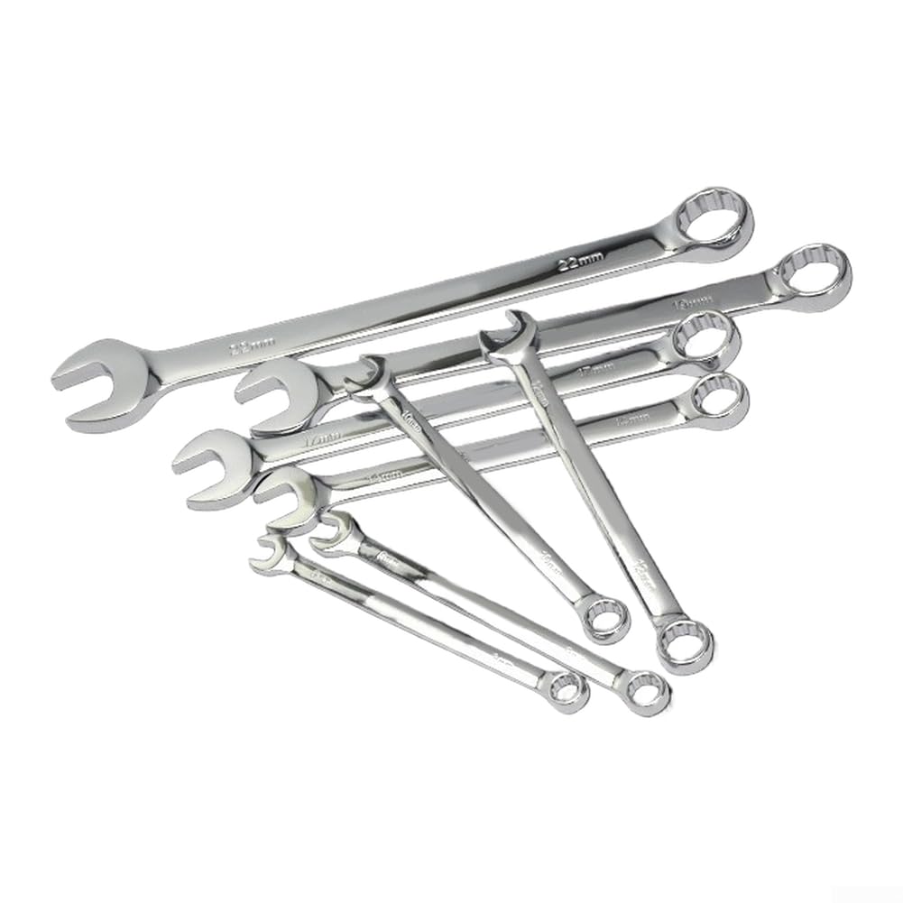 Minhe Juego de llaves combinadas de 8 piezas, juego de llaves profesionales para automoción, bricolaje y uso industrial (B)