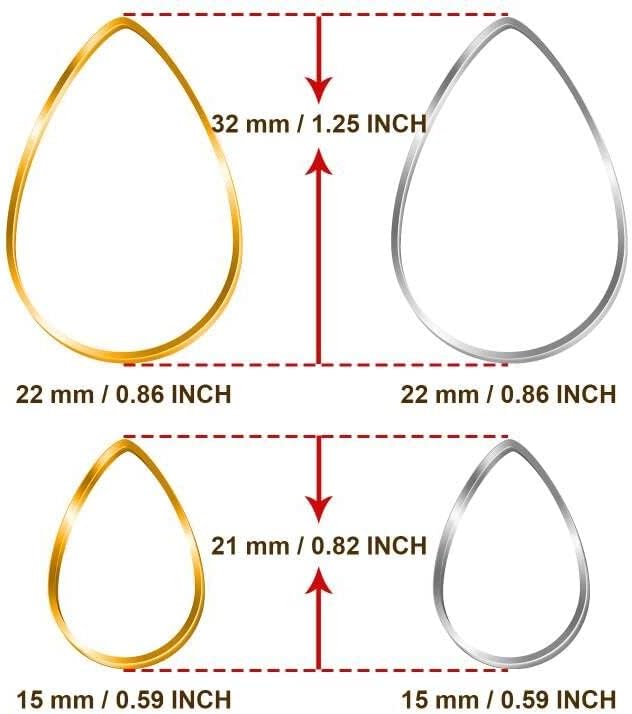 72Pcs Teardrop Hoop Earrings for Jewelry Making DIY Crafts Beading Hoop Earring Making Necklace(Rose Gold & White K) (72PCS White K/KC Gold) - Image 2