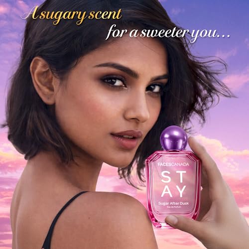 Image of FACES CANADA STAY Sugar After Dusk Eau de Parfum for Women, 50ml | Long-Lasting Sweet Berry Floral Perfume with Raspberry, Strawberry, Violet & Praline | Gifts for Women | Premium Fragrance
