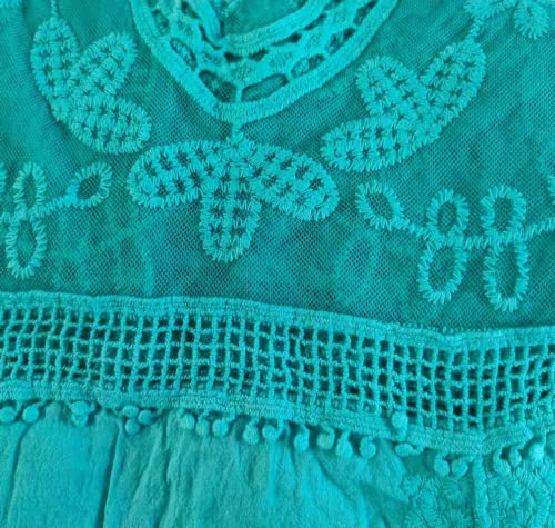 Image of Eomenie Women's Contrast Lace Bathing Suit Cover Up V-Neck Swimsuit Coverups Loose Swimwear Beach Dress Beachwear