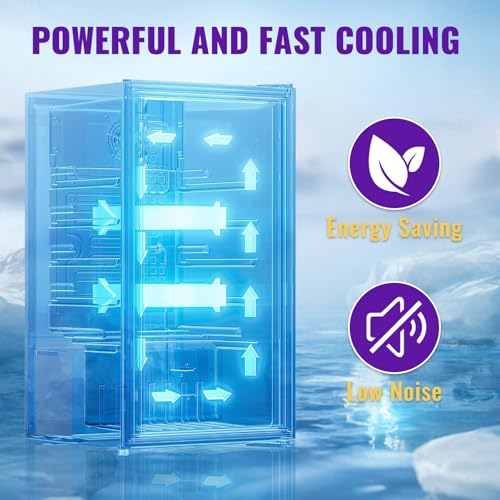 Image of WANAI 3.5 Cu.ft Beverage Refrigerator & Mini Cooler with LED Touch Panel 125 Can Small Beer Fridge with Glass Door for Wine Soda Juice Clear Front Removable Shelves for Home Office Bar