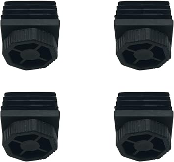 Heavy Duty Furniture Leg Levelers 1.5 Square Adjustable Leveling Feet Furniture Levelers for Table Chair Cabinet Sofa Vanity, Support 1200LB, 4 Sets Black 1.5 inch