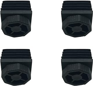 Heavy Duty Furniture Leg Levelers 1.5” Square Adjustable Leveling Feet Furniture Levelers for Table Chair Cabinet Sofa Vanity, Support 1200LB, 4 Sets Black (1.5 inch)