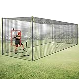 PLAYAPUT Portable Baseball & Softball Batting Cage,22FT x 12FT x 8FT Batting Cage Net With Pitching Machine Hole,Detachable Door,Target,And Guide Ropes,Easy Setup Batting Cages For Backyard,Park,Field