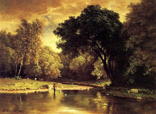 Moderne Art Murale Impression de George Inness, toile de salon chic