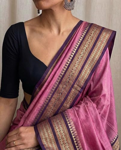 Image of DEVIKA TEXTILES Narayanpet Cotton Handloom Saree, Traditional Indian Ethnic Wear