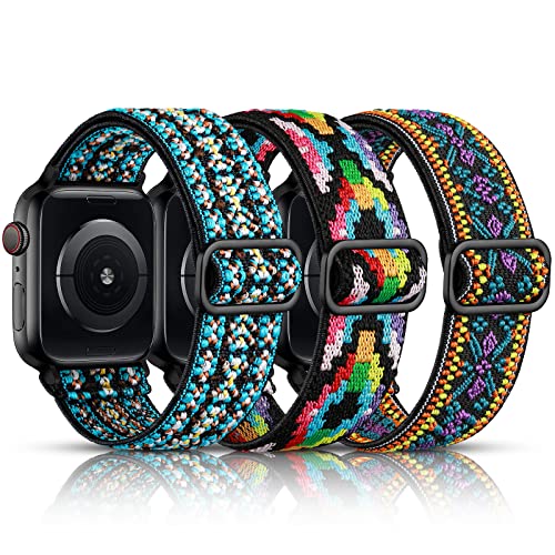 Image of DaQin 3 Pack Stretchy Solo Loop Compatible with Apple Watch Bands Men Women