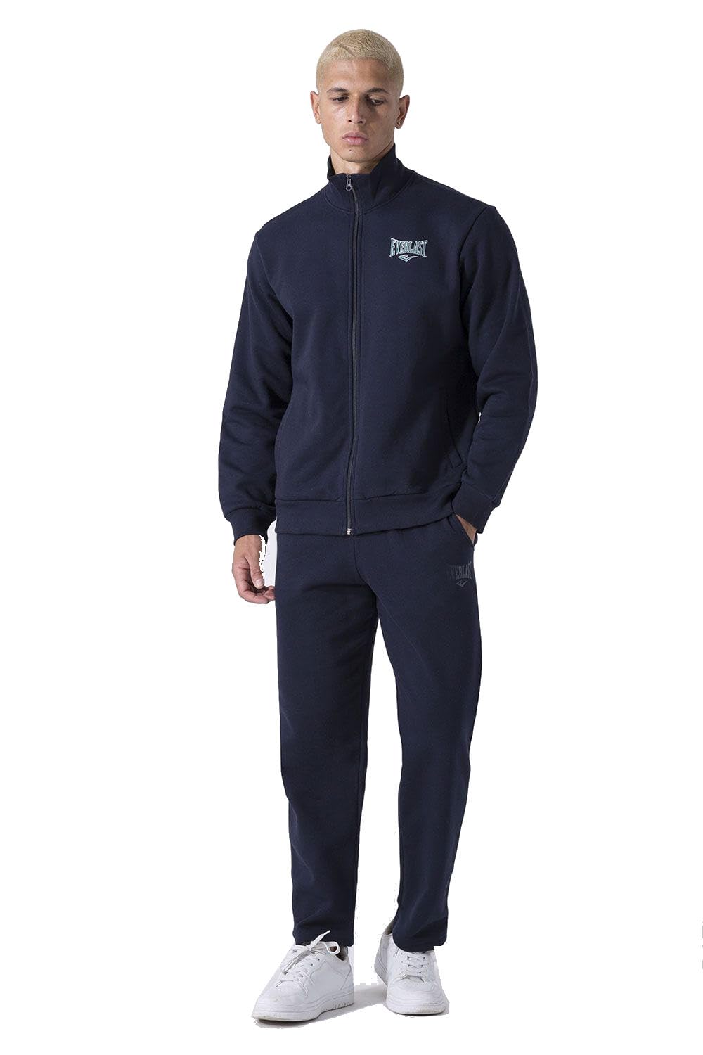 Everlast Tuta da Ginnastica Uomo Completo Sportivo, Blu, XL | Cotone Felpato, Set per Sport e Tempo Libero, Palestra
