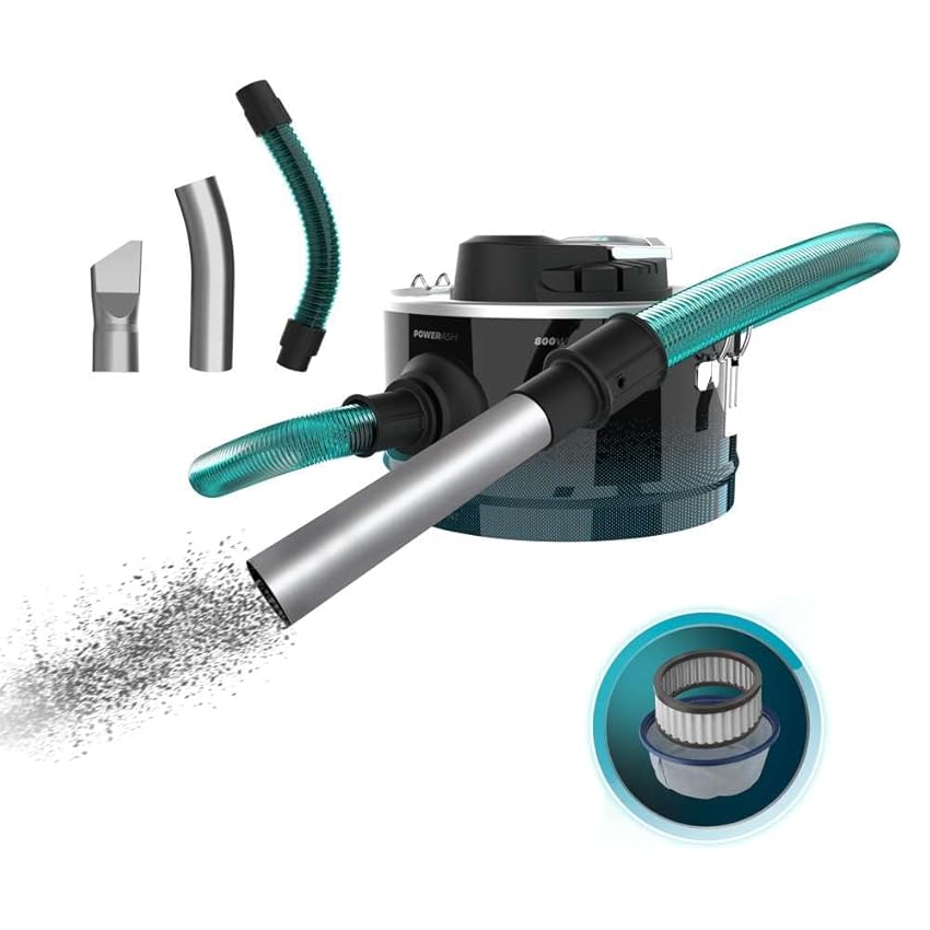 Cecotec Aspiratore di Cenere Compatto 10L Conga Ash 2000 Home. Potenza 800W, Aspirazione 14kPa, Tubo rivestito in metallo, Filtro con rete metallica, Bocchetta da 38mm