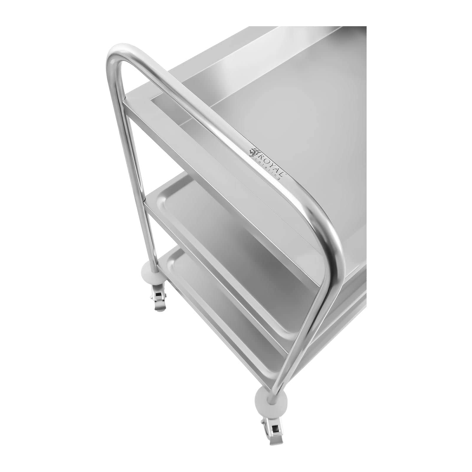 Royal Catering RCSW-5 Serveerwagen Tot 480 Kg 85 X 53 Cm Vergrendelbare Wielen Serveer Trolley Voor Buiten In De Tuin Of Keuken Industrieel Ontwerp