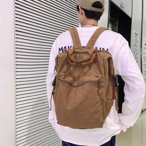 Image of MaxxCloud Vintage Denim Laptop Backpack Casual Canvas Daypack Handbag Purse Lightweight Rucksack Shoulder Bag