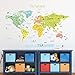 DECOWALL DLT-1616N Colourful World Map Kids Wall Decals Wall Stickers Peel and Stick Removable Wall Stickers for Kids Nursery Bedroom Living Room (XLarge)