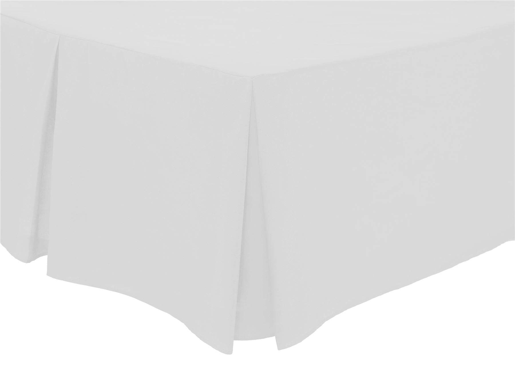 Olivia Rocco White Pleated Base Valance Sheet Easy Care Polycotton Base Valances, Single