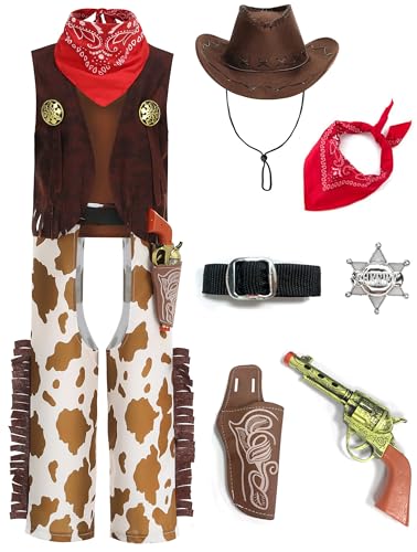 Disfraz cowboy infantil para niños marrón miniatura 1