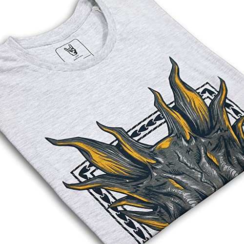 Image of Free Authority House of Dragon Printed Regular Fit Grey Cotton Men's T-Shirt