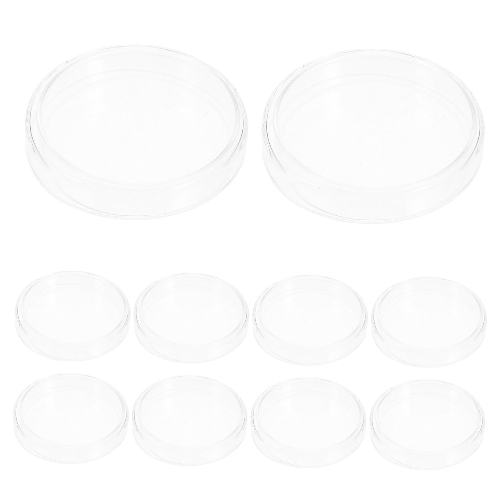 Cabilock 10piezas Placas de Petri de Vidrio para Cultivos Microscópicos y Observaciones Accesorios de Laboratorio para Experimentos Científicos y Microbiológicos