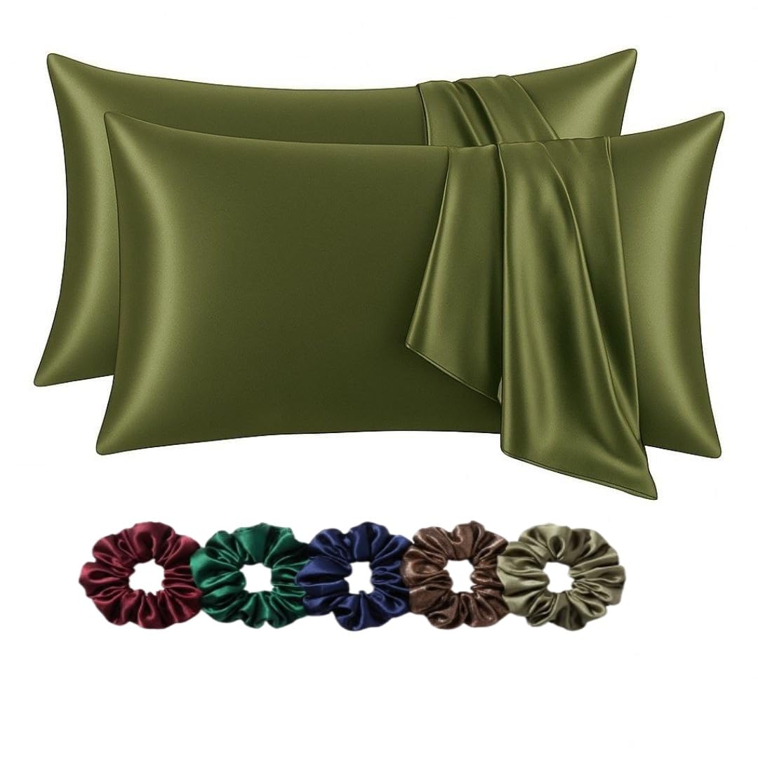 Satin Pillowcase - Hair & Skin Protection + Scrunchies -15 Satin Pillowcase - Hair & Skin Protection + Scrunchies -15
