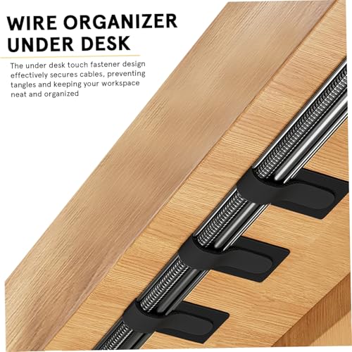 Mipcase 40 piezas organizadores de cables autoadhesivos ajustables reutilizables para gestión de cables bajo escritorio para oficina y uso doméstico miniatura 7