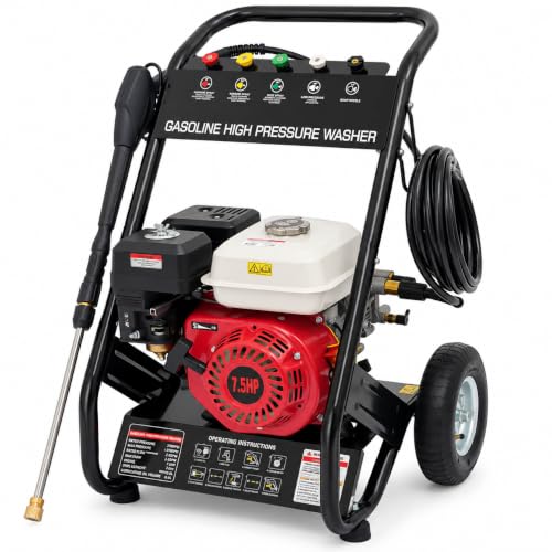 Hidrolimpiadora de Alta Presión a Gasolina, Hidrolavadora 7,5 HP, 2,3 GPM