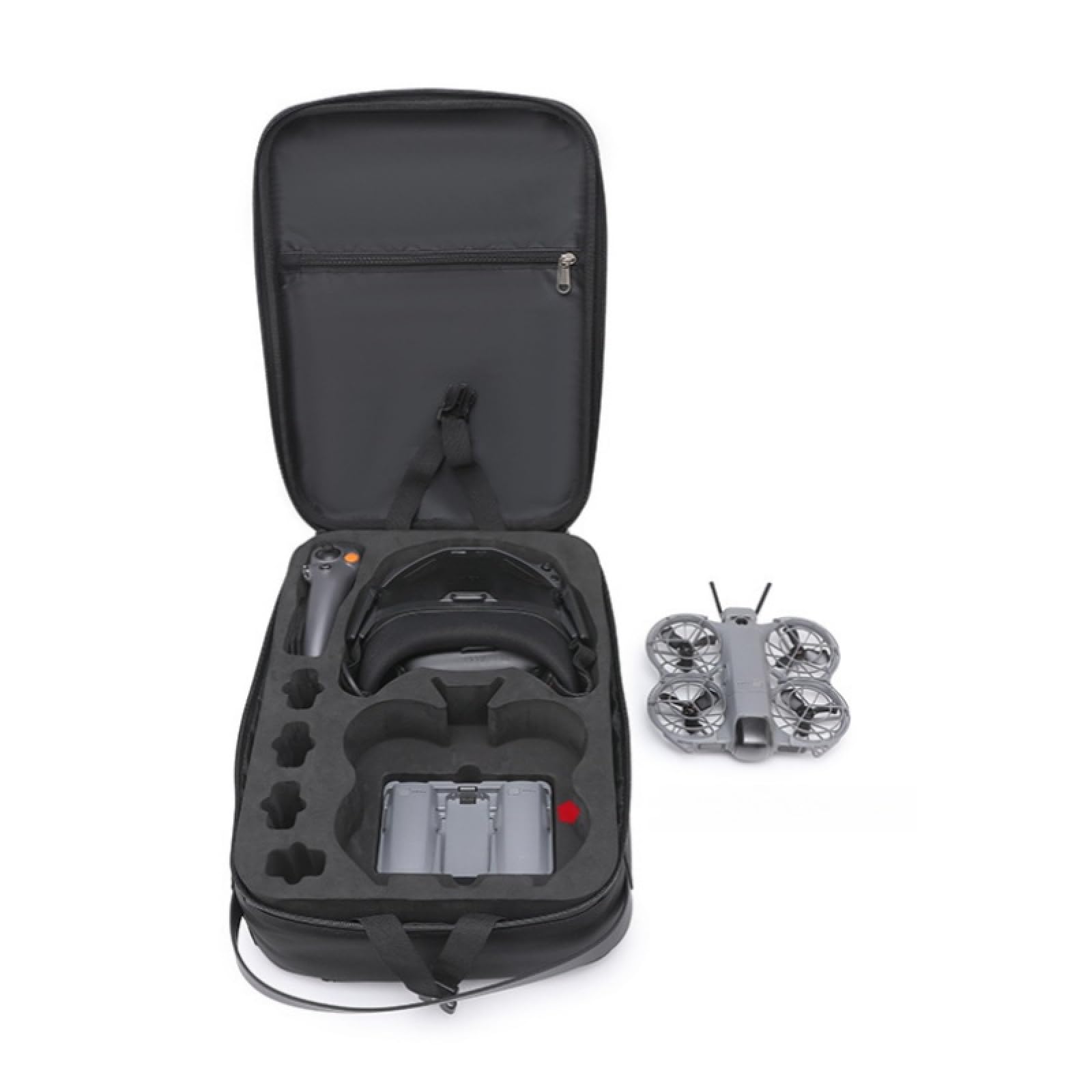 Bolsa de almacenamiento para dron DJI Neo 2 y gafas N3, funda protectora rígida de alta capacidad con bandeja de EVA, bolsa de viaje grande para drones y accesorios de gafas