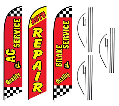 Quality AC Service, Auto Repair, Brake Service, 3 Pack Advertising Package of Feather