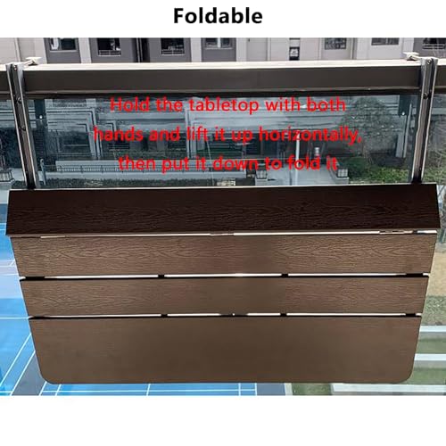 Table de balcon suspendue en version compacte pour garde-corps