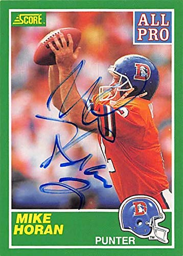 Mike Horan autographed Football Card (Denver Broncos, FT) 1989 Score All Pro #300 - NFL Autographed Football Cards