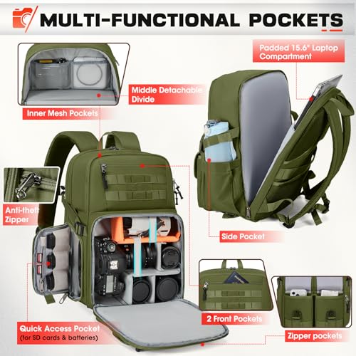 Mochila impermeable para cámara DSLR de 15.6 pulg miniatura 2