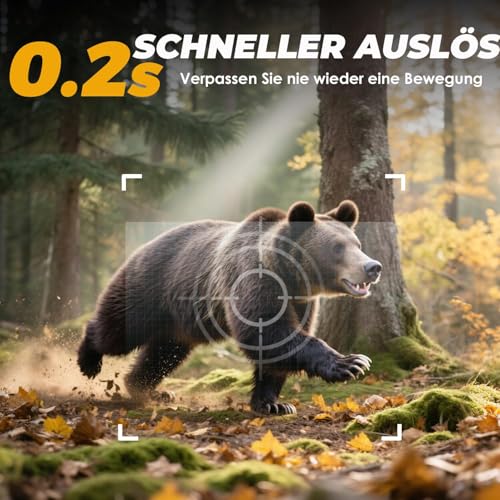 CEYOMUR Wildkamera, 850nm IR LEDs Wildkamera mit Bewegungsmelder Nachtsicht, Wildtierkamera mit 2 Zoll Display, IP66 Wasserdichter für die Überwachung von Wildtieren