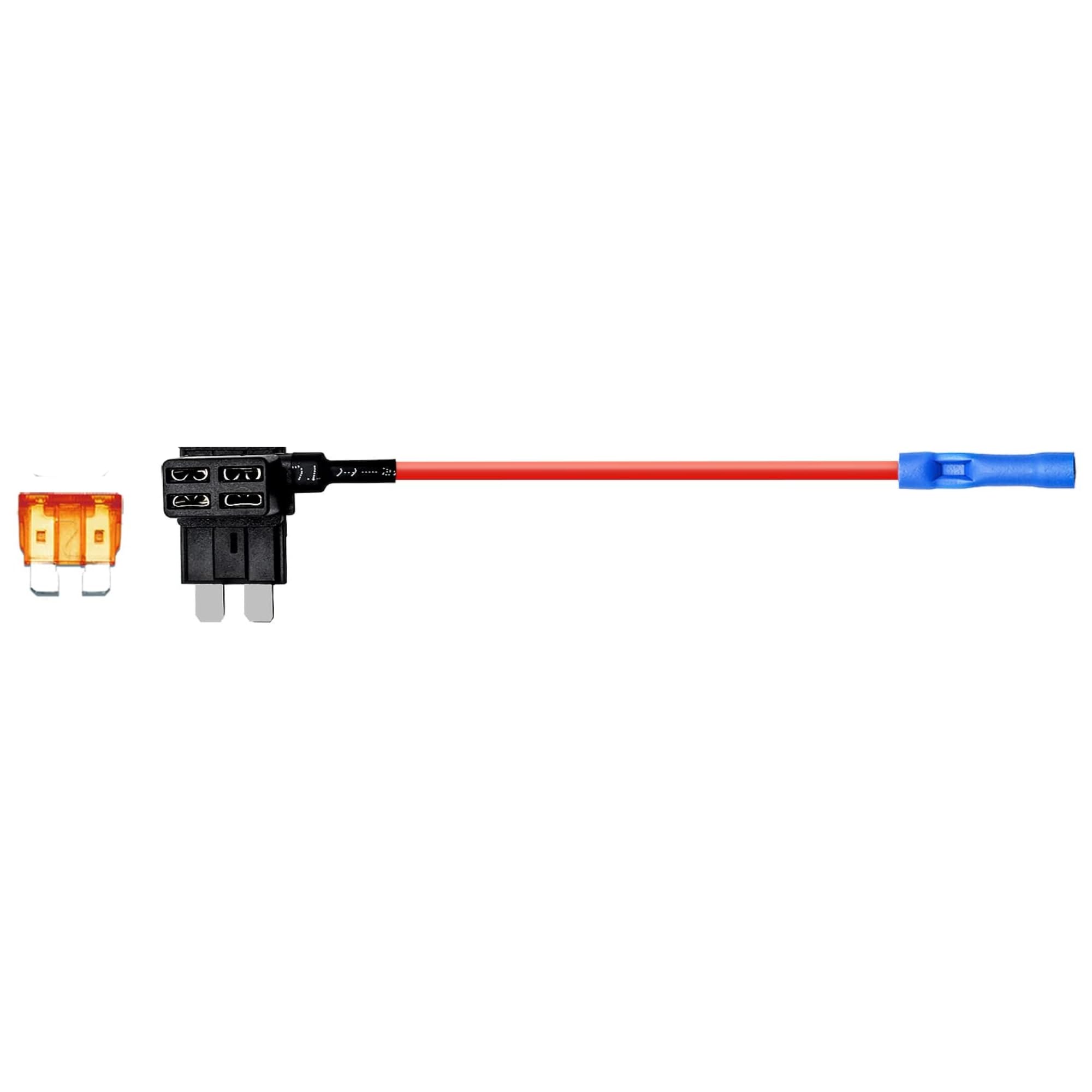 KMH 12V Standard Fuse Tap Adapter Kit Add-A-Circuit with Dual Slot Holder for Standard Blade Car Fuses, Easy Installation, Universal for Cars, SUVs, Trucks, Motorcycles, DIY (Pack fo 1)