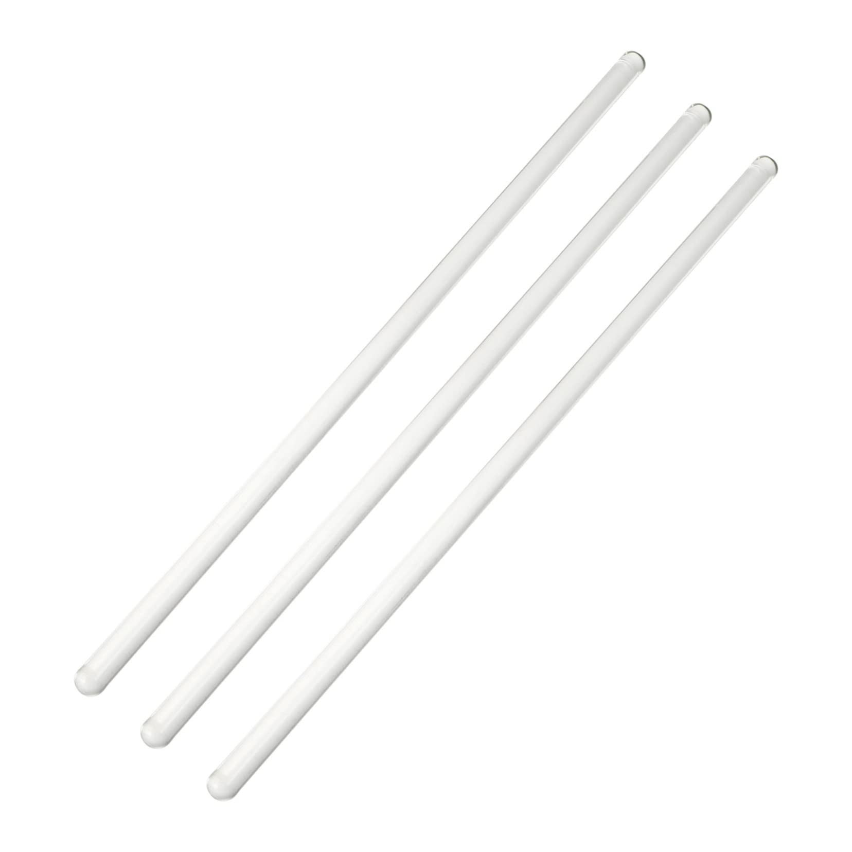 VILLCASE 3pcs Stirrer for use Glass stir Stick Transparent Stirring Rod Stirring Sticks Laboratory Glass rods stir Sticks for Cocktails Glass buret Mixer Glass bar Christmas Round re-usable