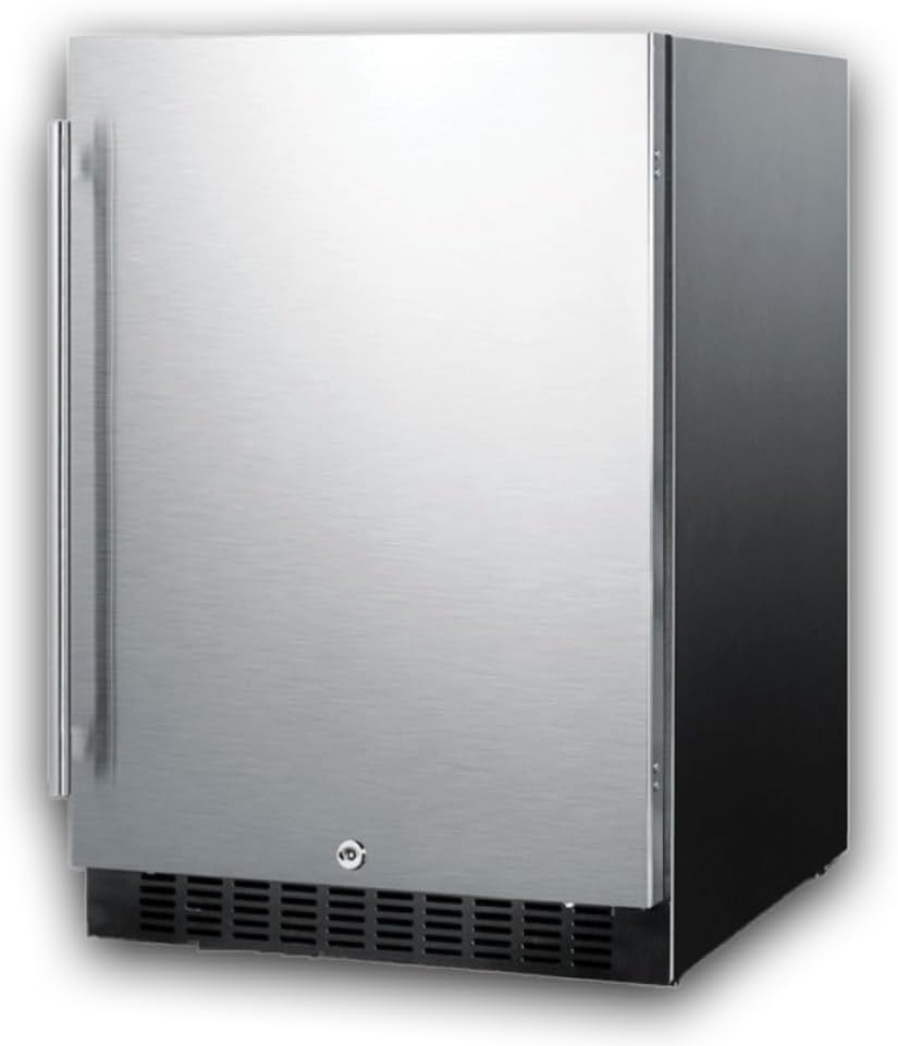 Summit 24” Refrigerator, Built-in, Outdoor Refrigerator, 4.6 cu.ft. Capacity, ENERGY STAR, Stainless Steel- SPR627OS