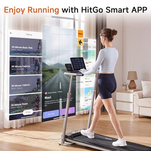 Image of HitGo Walking Pad for Home Office, 2026 Under Desk Treadmill with App, Remote, LED Display, Portable Small Design with Optional Incline or Foldable Handle