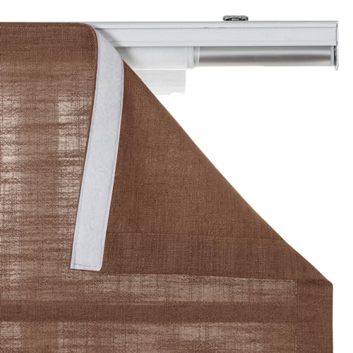 Image of TWOPAGES Liz No Drill Cordless Roman Shades Linen Textured Roman Blinds for Windows, Custom Made Room Darkening Blackout Roman Window Shades, Hardware Included, Orange Copper, 1 Piece