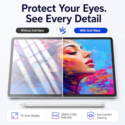 Callsky-Tab 12 Inch Drawing Tablet with Stylus Pen & Flip Case | 2000×1200 FHD IPS Display,16GB RAM 256GB Storage, Octa-Core Processor, 8000mAh Battery, Note-Taking & Art Tablet for Students - image 6