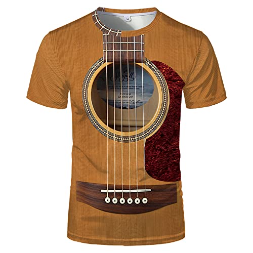 XHXJFGBKSudaderas con diseño de Cuello Redondo y Estampado 3D con Efecto de Guitarra Visual para Hombre y Mujer, Unisex Cover