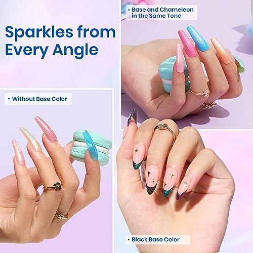Image of Beetles Glitter Gel Nail Polish Set 6 Colors Sparkle Gel Polish Kit