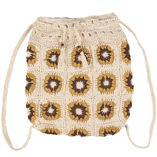 Primitives by Kathy Drawstring Bag-Crochet Sunflower, Multi