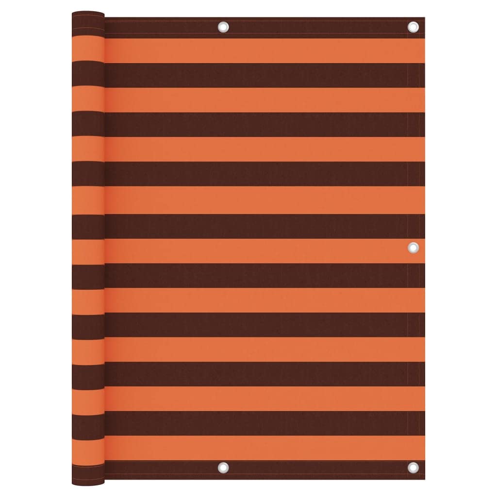 vidaXL Balcony Screen Garden Outdoor Privacy Fence Screen Balcony Protective Sunshade Screen Waterproof Orange and Brown 120x600 cm Oxford Fabric — image 1