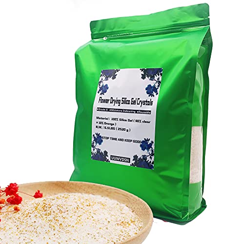 Silica Gel Flower Drying,Silica Gel,Dry Flowers,Silica Gel Crystal for Flowers Drying ï¼Œ Silica Gel Packs 5.5 Pounds ï¼Œ Non-Toxic, Moisture Absorbing, Color Indicating, Reusable(Green)