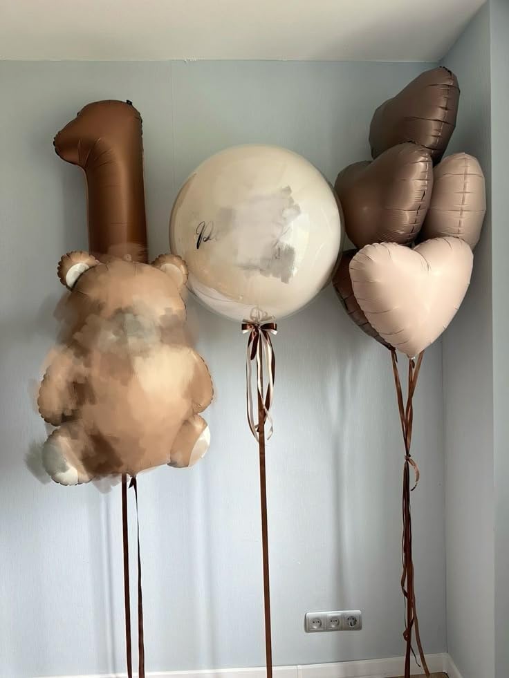 Image of Number Balloons 0 Balloon 40 inch Coffee for 10th Birthday Party Decoration | Saturated Color, Large 40 inch, With Inflation Straw & Hanging Holes, Great for Thanksgiving, Vintage & Cowboy Theme Party