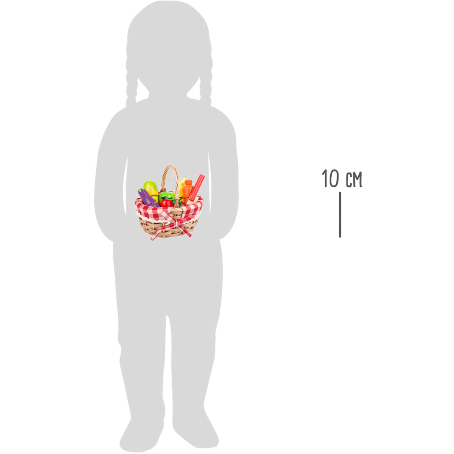 Small Foot – Set De 17 Alimentos De Juguete Con Velcro, Cesta De Mimbre Incluida, Juego De Rol Para Niños, Madera De Alta Calidad Y Pintura Realista