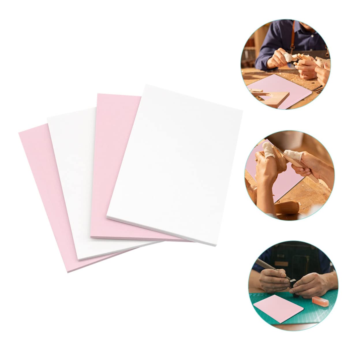 ARTIBETTER Rubber Blocks for Stamps 4 Pieces Carving Blocks for DIY Stamping Easy to Use and Store