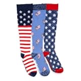 Unisex 3 Pack Nylon Compression Knee-High Socks, Multi, OS