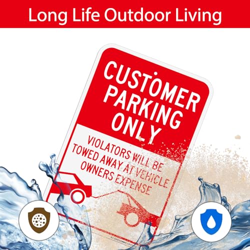 Panneau Customer Parking Only en lot de 2 pour stationnement - 3