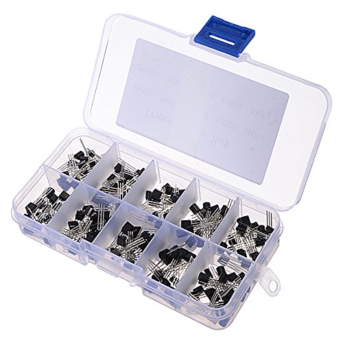 BliliDIY 5 X 200 Piezas 10 Valores Transistores Paquete Kit De Surtido De Transistores con Caja De Almacenamiento