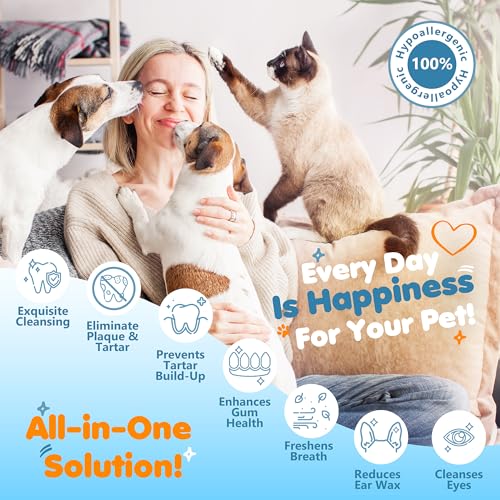 3-in-1 Pet Finger Wet Wipes for Dogs & Cats, Soft Disposable Finger Towels for Eye, Ear, & Dental Care, Freshen Breath with Deep Teeth Cleaning Support, Pack of 50 3-in-1 Pet Finger Wet Wipes for Dogs & Cats, Soft Disposable Finger Towels for Eye, Ear, & Dental Care, Freshen Breath with Deep Teeth Cleaning Support, Pack of 50