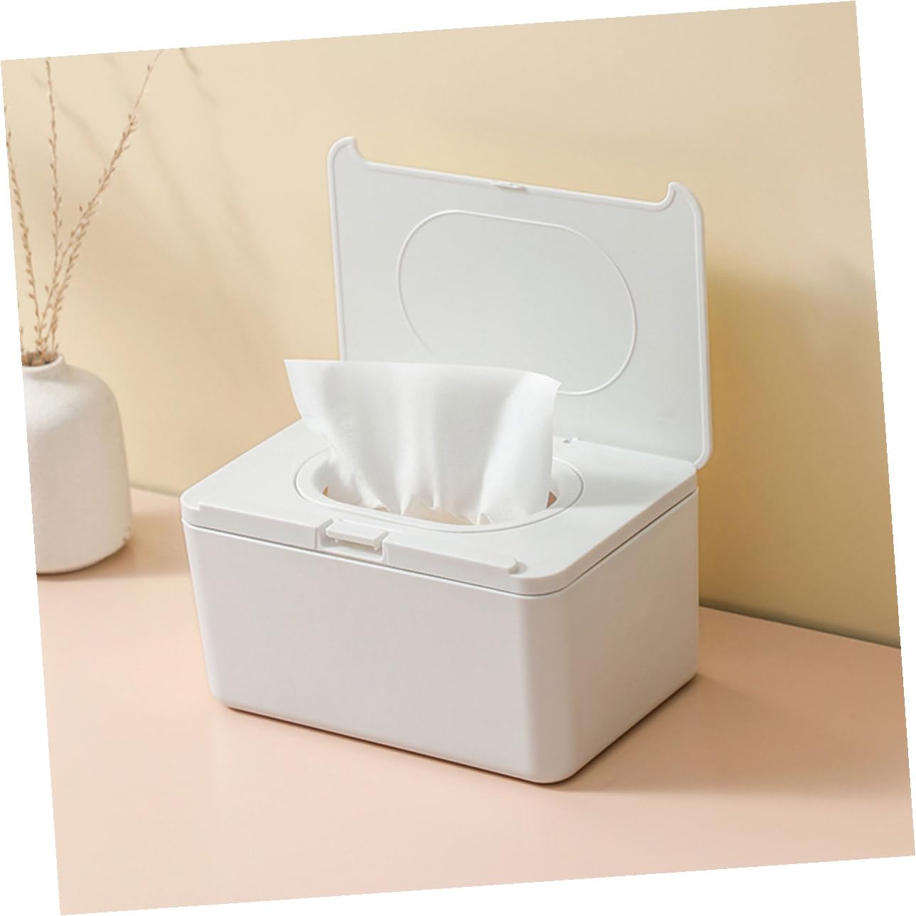 Dispensador de Toallitas Húmedas para Bebés de Plástico Blanco 2 Piezas